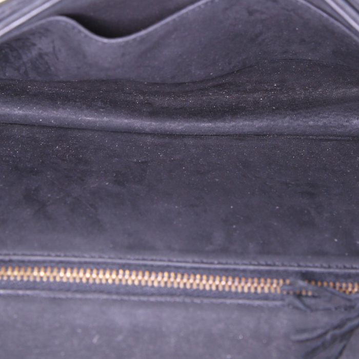 Hermès New Jimmy's handbag in black doblis calfskin and black leather - Detail D3