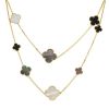 Van Cleef & Arpels Magic Alhambra long necklace in yellow gold,  mother of pearl and onyx - 00pp thumbnail