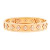 Van Cleef & Arpels Perlée Trèfle bangle in pink gold and diamonds - 00pp thumbnail