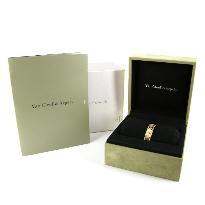 Bracciale Van Cleef & Arpels Perlée Trèfle in oro rosa e diamanti - Detail D2