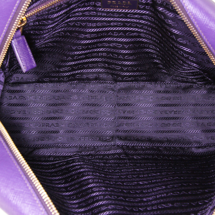 Borsa Prada Bowling in pelle viola - Detail D2