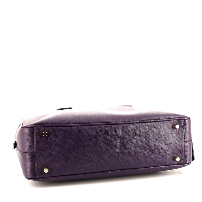 Borsa Prada Bowling in pelle viola - Detail D4