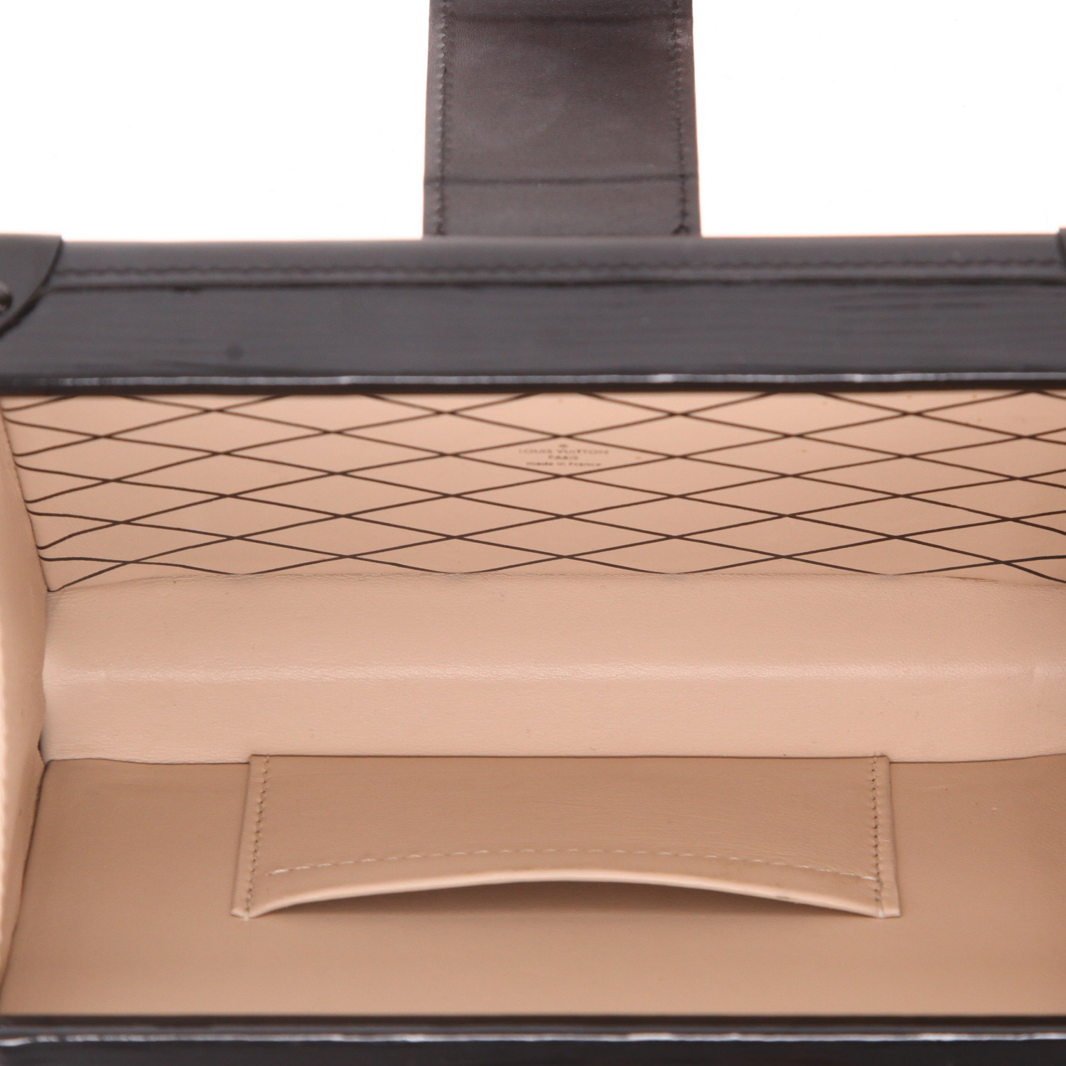 Borsa a tracolla Louis Vuitton Petite Malle in pelle Epi rossa e pelle nera - Detail D3