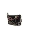 Chanel Gabrielle  shoulder bag in black felt and black leather - 00pp thumbnail