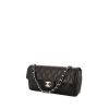 Chanel  East West bag worn on the shoulder or carried in the hand  in black quilted grained leather - 00pp thumbnail