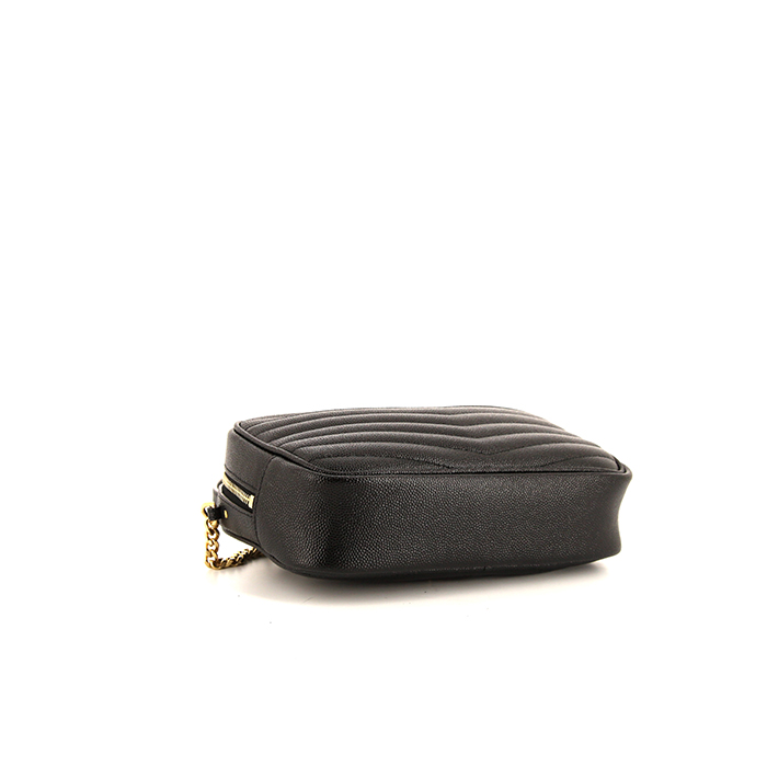 DESIGN - Borsa da spalla nera a pieghe con tracolla a catenina