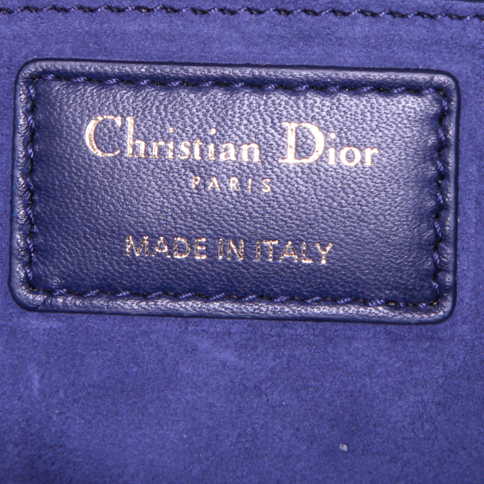 Dior Dioraddict shoulder bag in blue leather cannage - Detail D4
