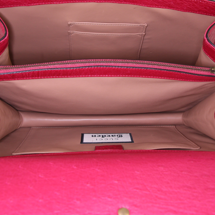 Bolso de mano Gucci Dionysus en avestruz rosa - Detail D3