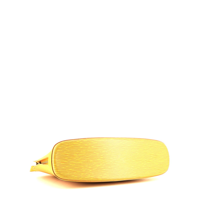 Bolso de mano Louis Vuitton Lussac en cuero Epi amarillo - Detail D4
