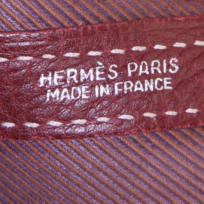 Hermes Garden Party shopping bag in red H Negonda calfskin - Detail D3