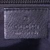 Gucci shoulder bag in black empreinte monogram leather and black canvas - Detail D3 thumbnail
