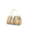 Burberry handbag in beige Haymarket canvas and white grained leather - 00pp thumbnail