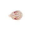 Bulgari Serpenti ring in pink gold,  rubellite and diamonds - 00pp thumbnail