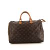 Bolso de mano Louis Vuitton Speedy 35 en lona Monogram marrón y cuero natural - 360 thumbnail