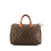Bolso de mano Louis Vuitton Speedy 30 en lona Monogram marrón y cuero natural - 360 thumbnail