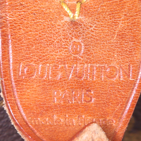 Bolso de mano Louis Vuitton Speedy 30 en lona Monogram marrón y cuero natural - Detail D3