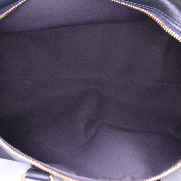 Bolsa de viaje Louis Vuitton Keepall 45 en cuero Epi negro - Detail D2