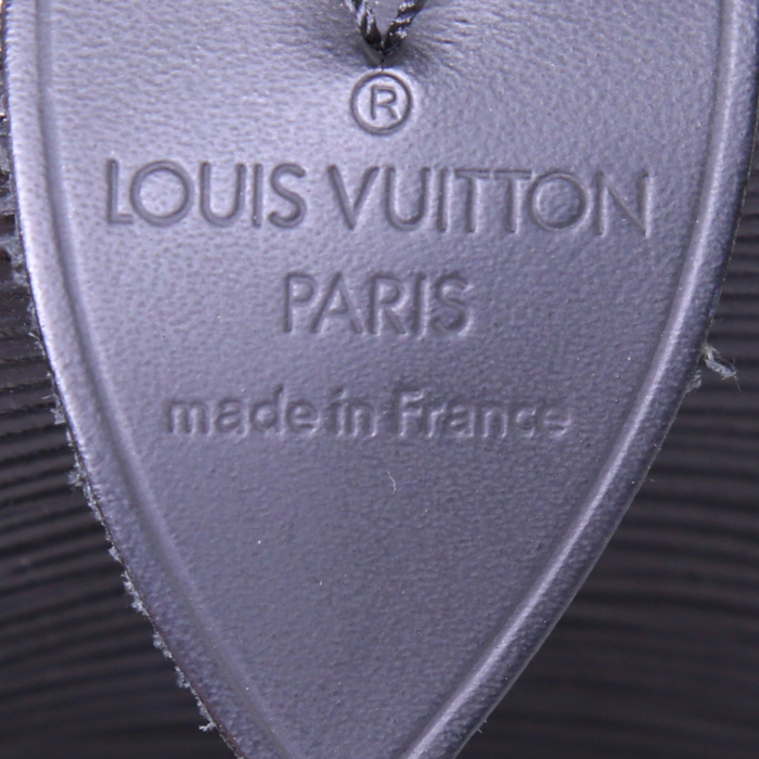 Louis Vuitton Keepall 45 travel bag in black epi leather - Detail D3