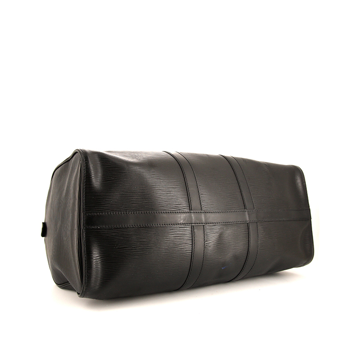 Borsa da viaggio Louis Vuitton Keepall 45 in pelle Epi nera - Detail D4