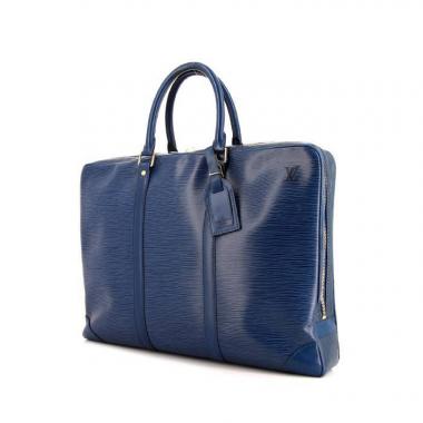 Porta-documentos Louis Vuitton Porte documents Voyage en cuero Epi azul