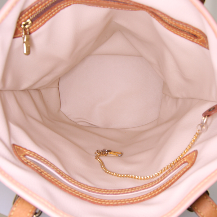 Bolso Cabás Louis Vuitton Bucket modelo grande en lona Monogram revestida y cuero natural - Detail D2