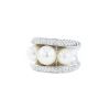 Poiray Fidji ring in white gold,  pearls and diamonds - 00pp thumbnail