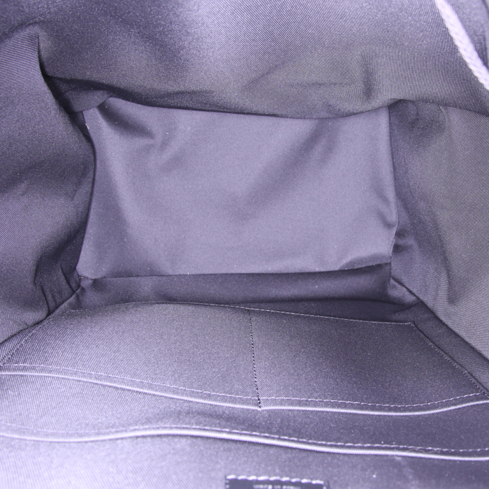 Sac à dos Céline Trio en toile monogram grise et noire et cuir noir - Detail D2