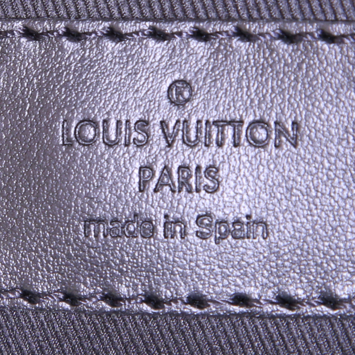 Sac à dos Céline Trio en toile monogram grise et noire et cuir noir - Detail D3