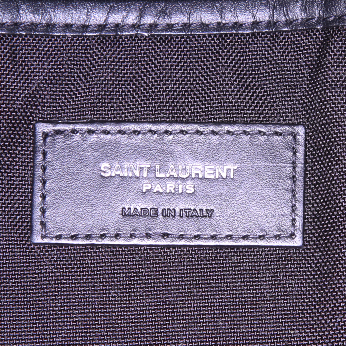 Saint Laurent City backpack in black canvas and black leather - Detail D3