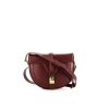 Celine 16 small model shoulder bag in burgundy leather - 360 thumbnail