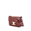 Celine Triomphe Teen shoulder bag in burgundy leather - 00pp thumbnail