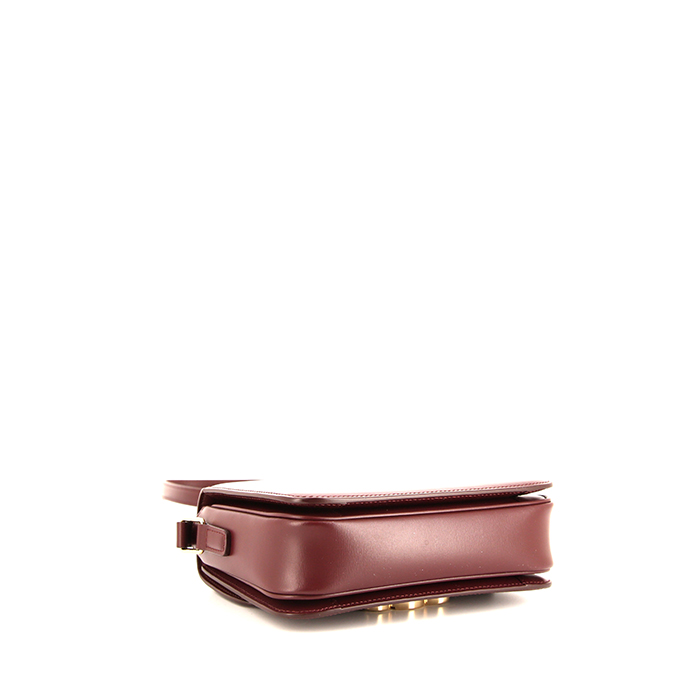 Borsa a tracolla Celine Triomphe Teen in pelle bordeaux - Detail D4