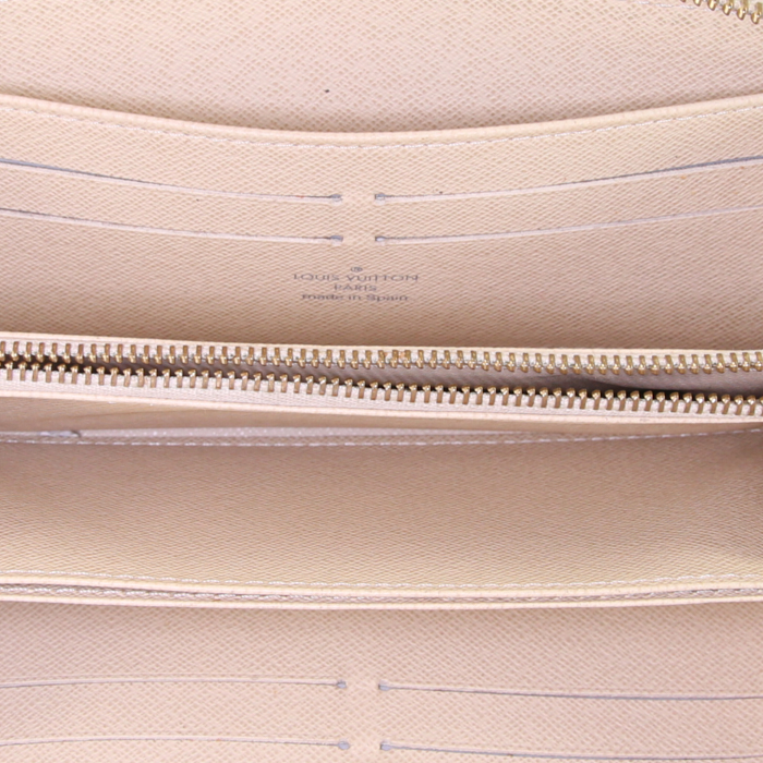 Billetera Louis Vuitton Zippy en lona a cuadros azul celeste - Detail D2