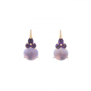 Pomellato Luna earrings in pink gold and amethysts