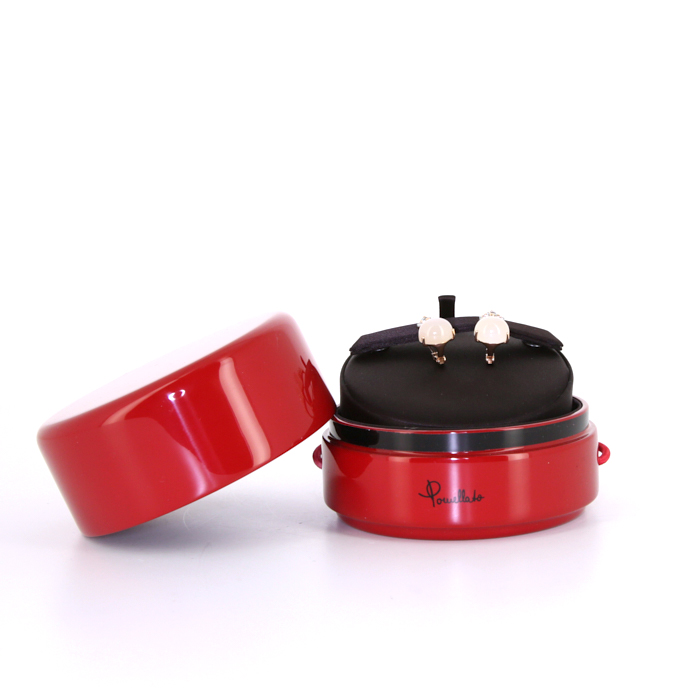 Paire de boucles d'oreilles Pomellato Luna en or rose,  aigue-marine et pierre de lune - Detail D2