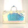 Bolso de fin de semana Louis Vuitton Keepall Editions Limitées Prism en vinilo degradado transparente - 360 thumbnail