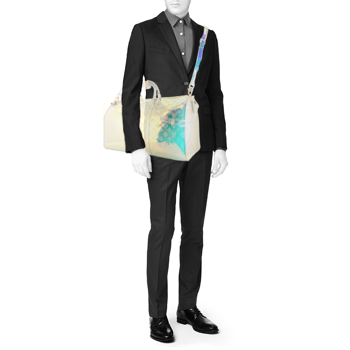 Louis Vuitton Keepall Editions Limitées Prism weekend bag in transparent shading vinyl - Detail D2