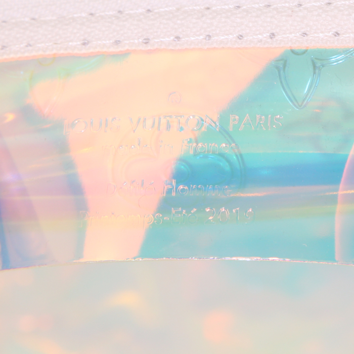 Bolso de fin de semana Louis Vuitton Keepall Editions Limitées Prism en vinilo degradado transparente - Detail D4