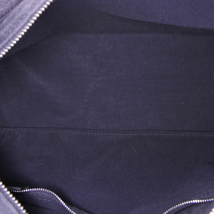 Hermes Acapulco shopping bag in canvas and black leather - Detail D2