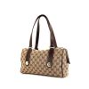 Gucci handbag in beige and brown monogram canvas and brown leather - 00pp thumbnail