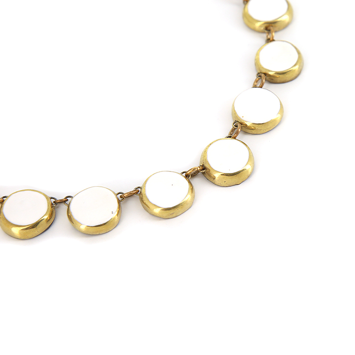 Mithé Espelt, Necklace, jewellery in embossed and glazed earthenware, crackled gold, from the 1950's - Detail D1