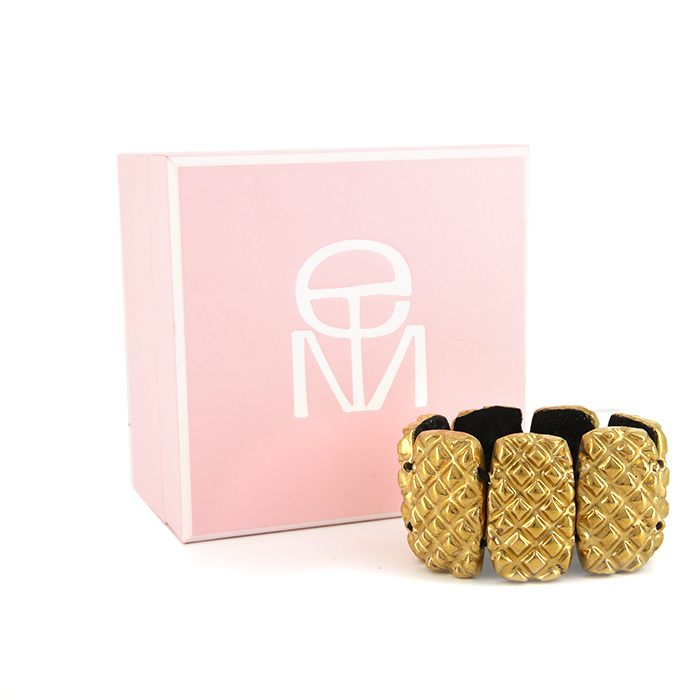 Bracelet Vintage Artistique En Résine Et Métal - Bijou D'artiste Laiton/argenté
