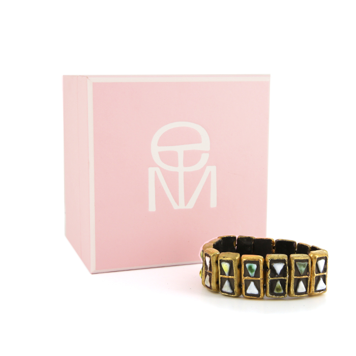 Mithé Espelt, Bracelet, bijoux en terre estampée et émaillée, or craquelé, des années 1950 - Detail D1