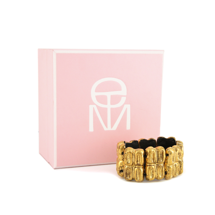 Mithé Espelt, Bracelet, bijoux en terre estampée et or craquelé, des années 1950 - Detail D1