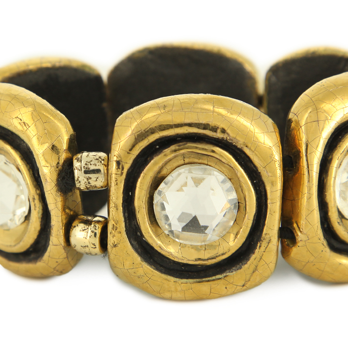 Mithé Espelt, Bracelet, bijoux en terre estampée, or craquelé et perles de verre, des années 1950 - Detail D1