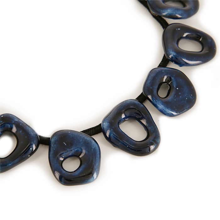 Mithé Espelt, Necklace, jewellery in embossed and glazed earthenware, from the 1950's - Detail D1