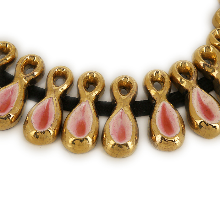 Mithé Espelt, Necklace, jewellery in embossed and glazed earthenware, from the 1950's - Detail D1