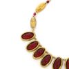 Mithé Espelt, Necklace, jewellery in embossed earthenware, crackled gold and glass beads, from the 1950's - Detail D1 thumbnail
