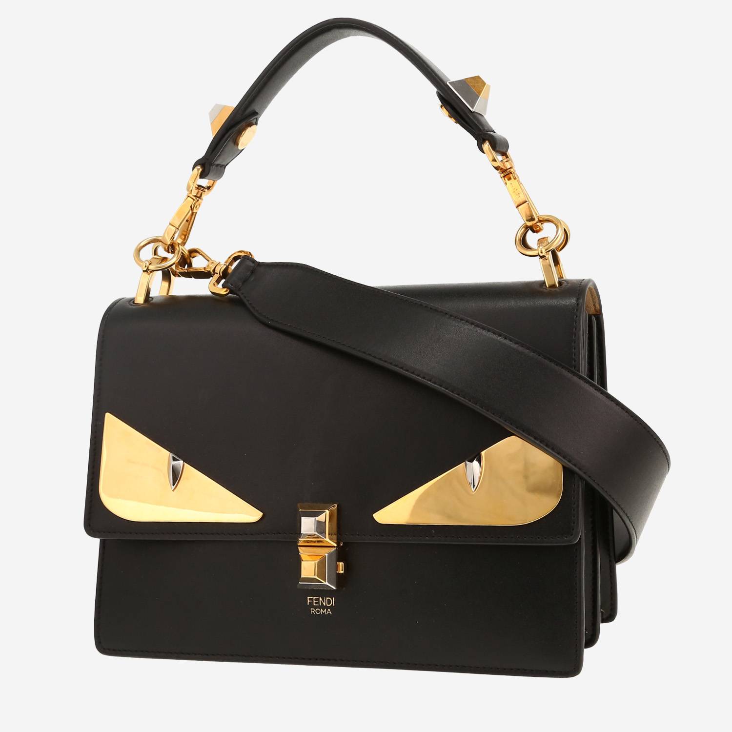 Borsa Fendi Kan I in pelle nera