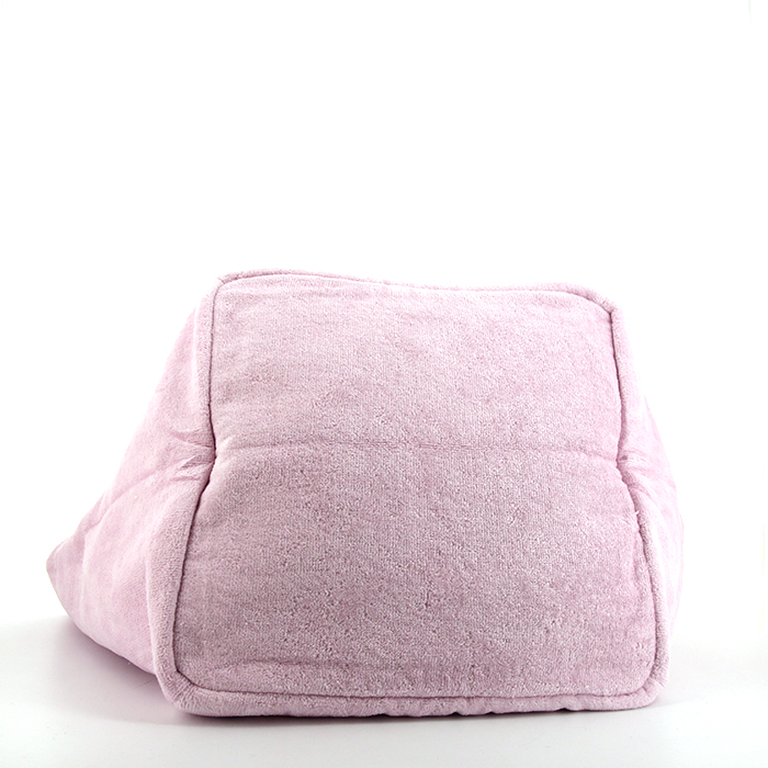 Bolso Cabás Chanel Shopping en tejido esponjoso rosa - Detail D4